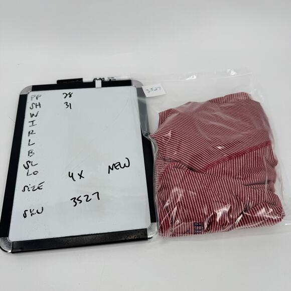 X-Caster Sun Protection Shirt Mens 4X Long Sleeve UPF 50+ Red Stripe NEW - Picture 10 of 10